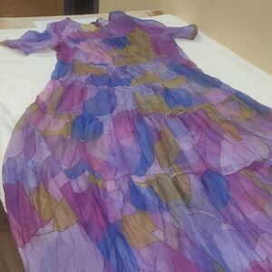 Elegant Multicolor Maxi Dress